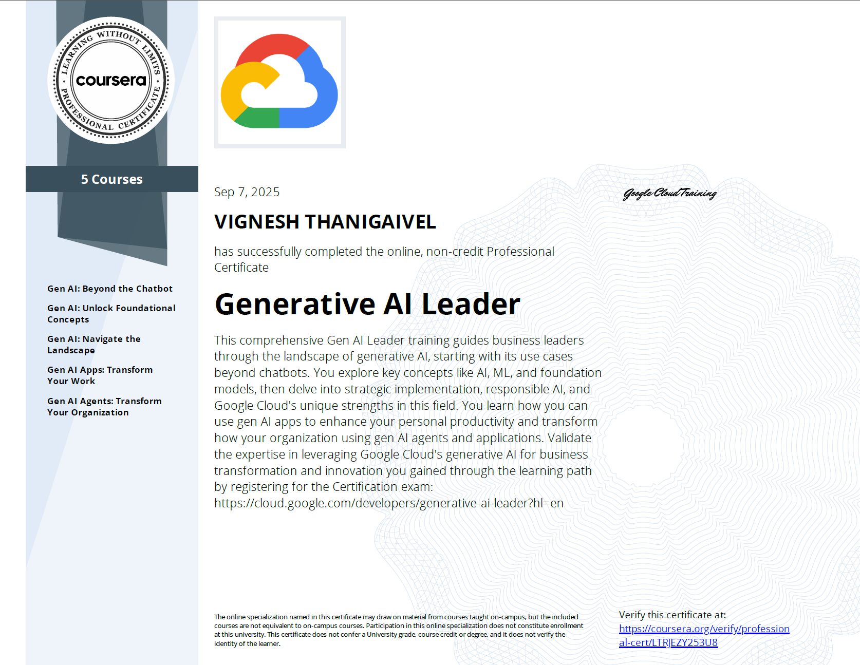 Certificate Preview