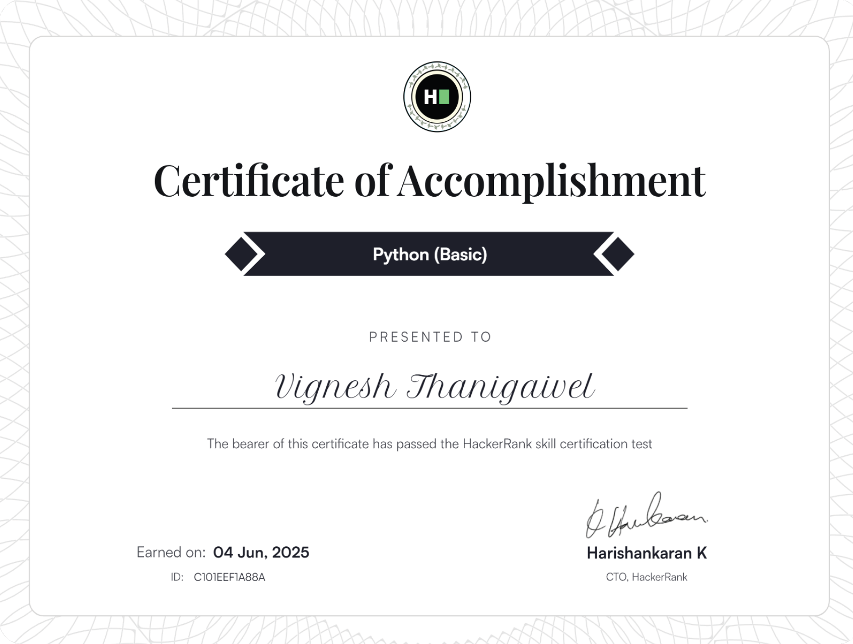 Certificate Preview